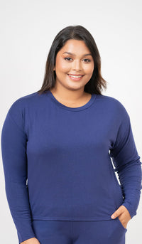 Classic Comfy Long Sleeve Tee L / Patriot Blue - amanté Sleepwear thumbnail 1