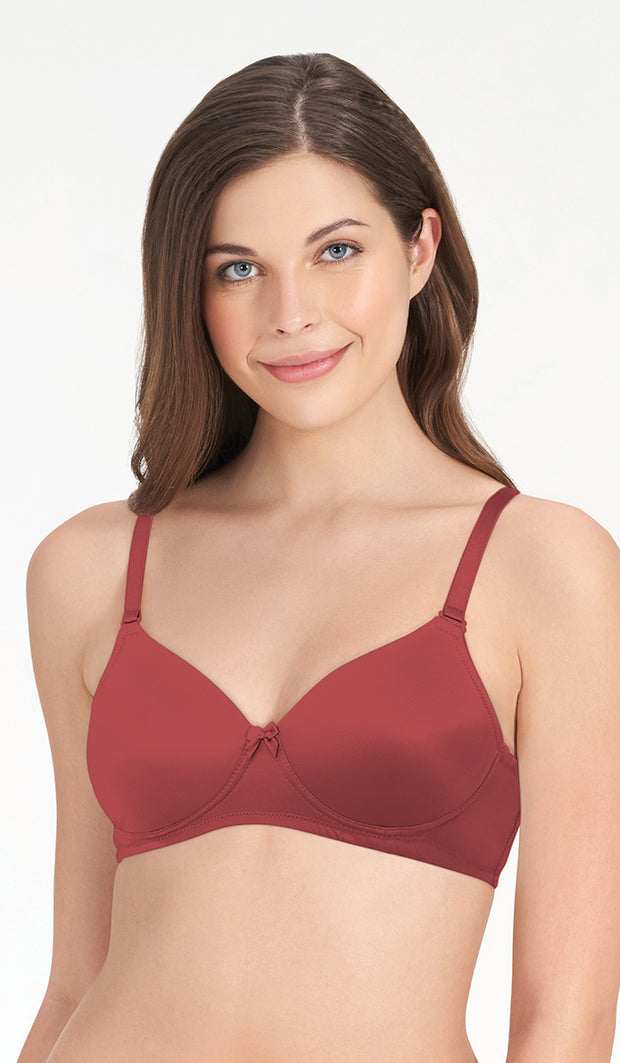 Smooth Charm Non- Wired Bra 32B / Cranberry - amanté Bra