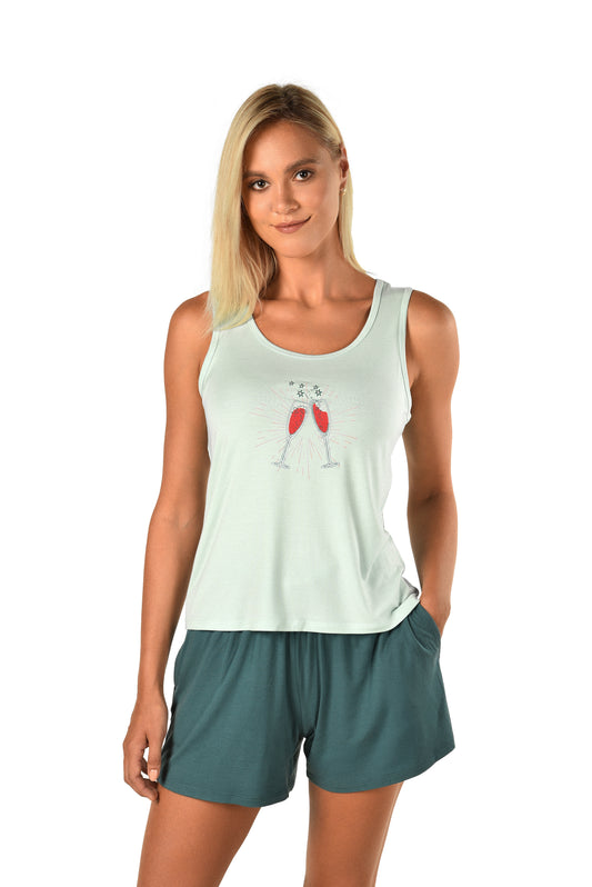 Modal Sleep Tank S / Mint - amanté Sleepwear