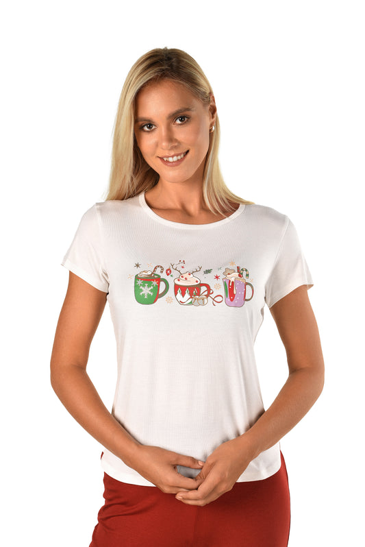 Modal Sleep Tee S / Off White - amanté Sleepwear