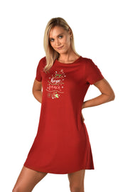 Modal Sleep Tunic S / Dark Red - amanté Sleepwear