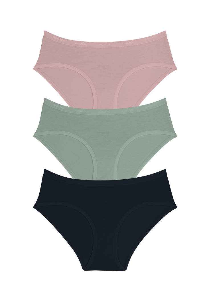 Cotton Hipster Brief Solid Pack of 3 - amanté Panty