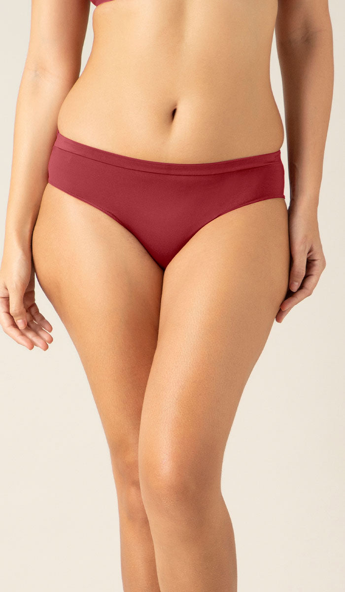 Satin Edge Panty L / Red Dahlia - amanté Panty - Image 1 of 3