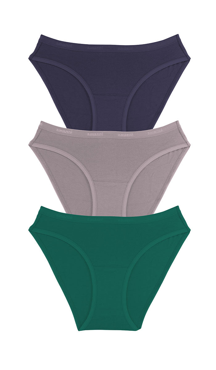 Cotton Bikini Brief Solid Pack Of 3 L / B162 - amanté Panty