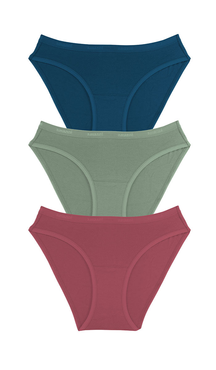 Cotton Bikini Brief Solid Pack of 3 L / C464 - amanté Panty