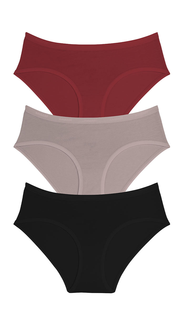 Cotton Hipster Brief Solid Pack of 3 S / C446 - amanté Panty