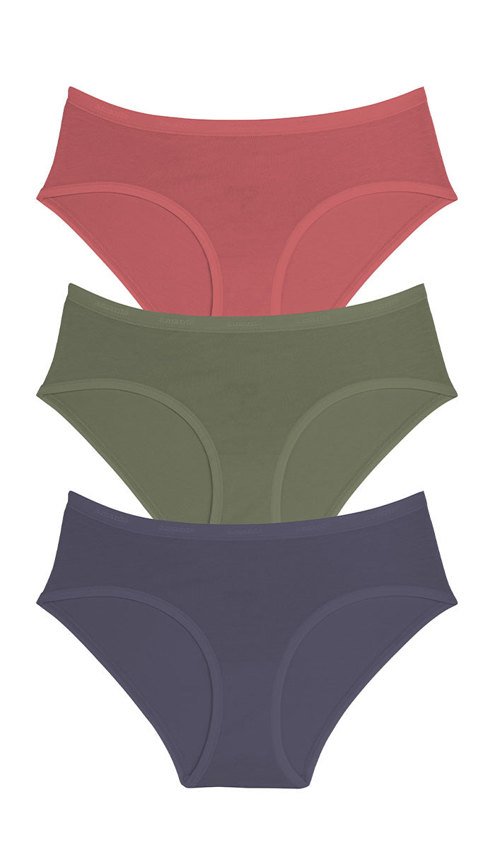 Cotton Hipster Brief Solid Pack of 3  - amanté Panty - Image 1 of 1