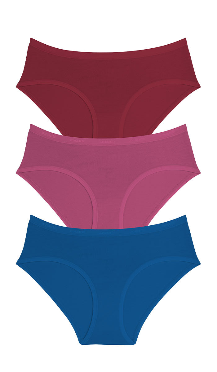 Cotton Hipster Brief Solid Pack of 3 L / B163 - amanté Panty - Image 1 of 1