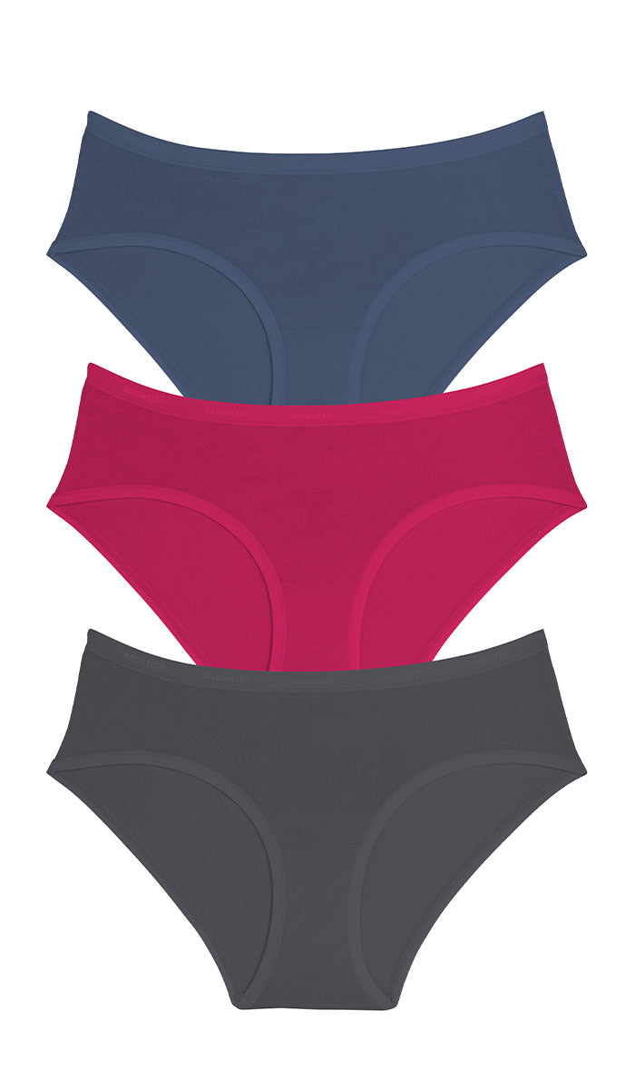 Cotton Hipster Brief Solid Pack of 3 L / B126 - amanté Panty - Image 1 of 1