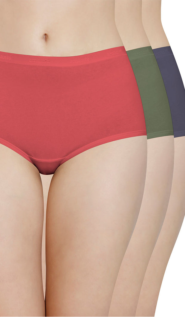 Cotton Full- Brief Solid Pack of 3 L / C444 - amanté Panty