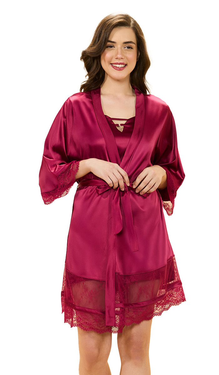 Amore Short Robe S / Anemone - amanté Sleepwear