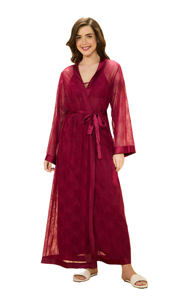 Amore Long Robe S / Anemone - amanté Sleepwear