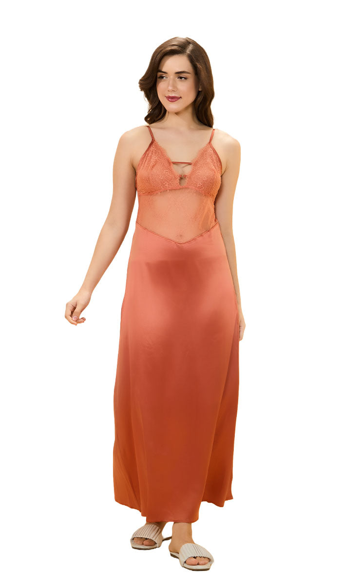 Amore Long Chemise S / Copper Coin - amanté Sleepwear