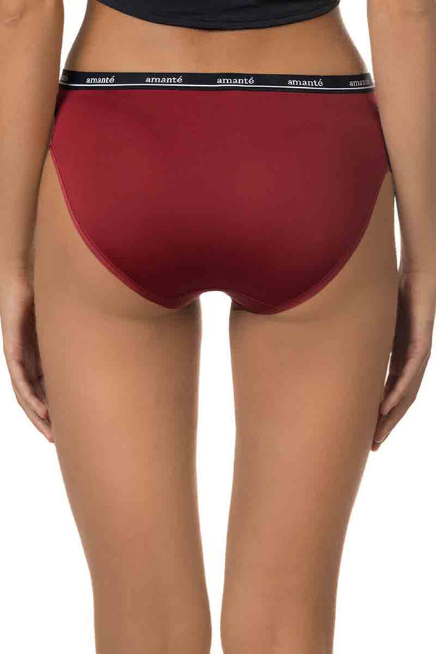AMANTE-PPK33001-C330 Solid Low Rise Bikini (Pack of 3)