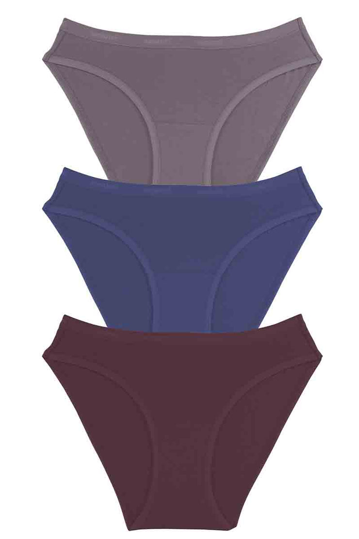 Cotton Bikini Briefs Solid Pack of 3 S / S015 - amanté Panty