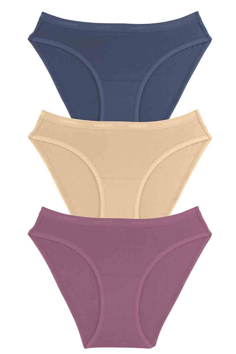 Cotton Bikini Briefs Solid Pack of 3 S / C425 - amanté Panty - Image 1 of 1