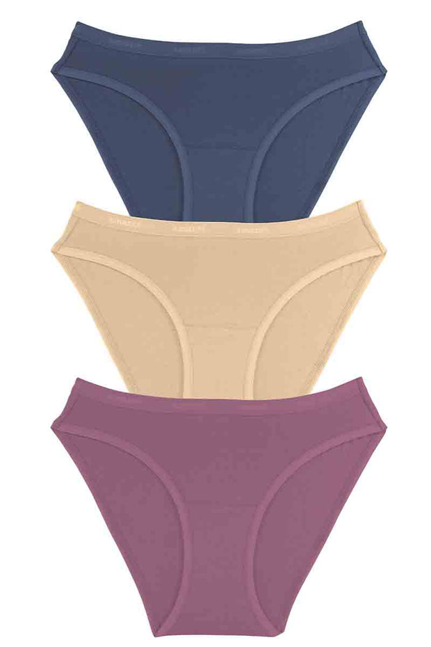 Cotton Bikini Briefs Solid Pack of 3 S / C425 - amanté Panty