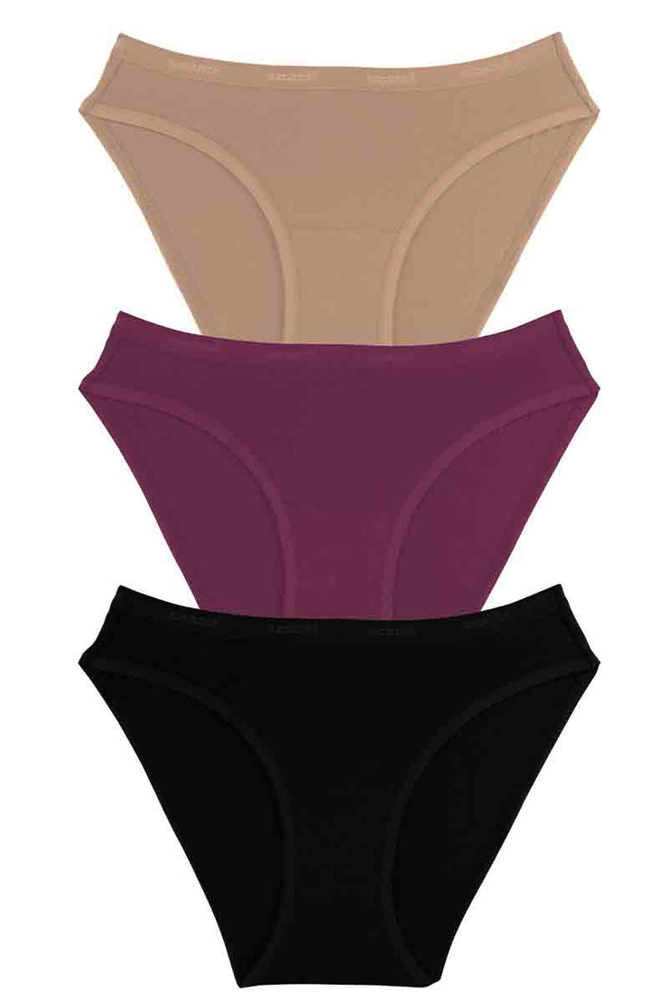 Cotton Bikini Briefs Solid Pack of 3 S / C407 - amanté Panty