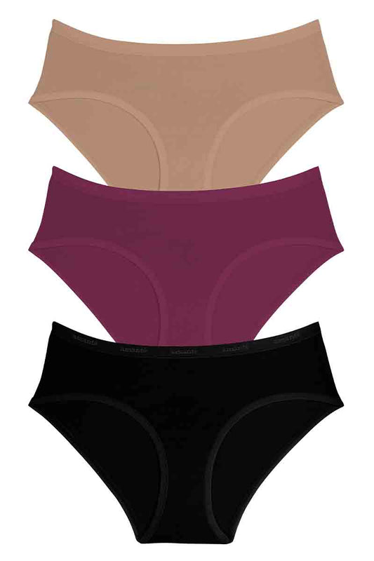 Cotton Hipster Brief Solid Pack of 3 S / C407 - amanté Panty