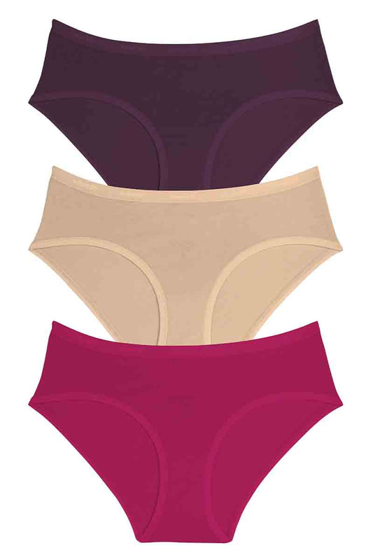 Cotton Hipster Brief Solid Pack of 3 S / B075 - amanté Panty