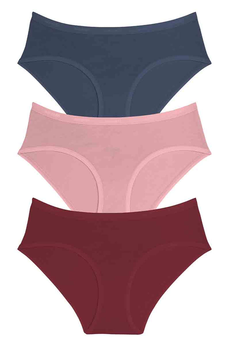 Cotton Hipster Brief Solid Pack of 3 S / B073 - amanté Panty