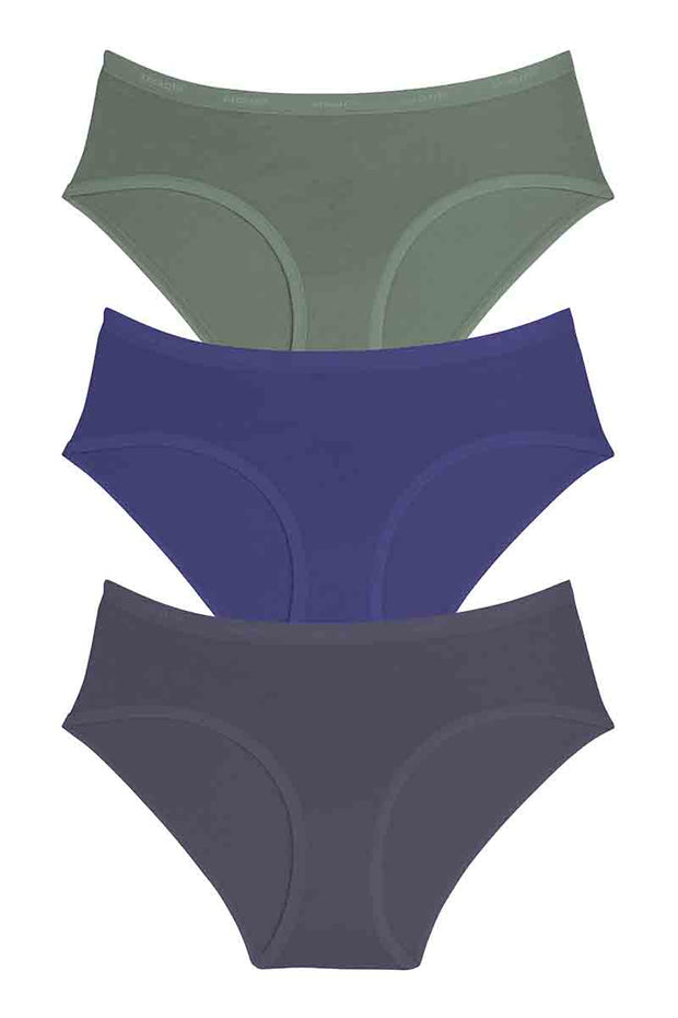 Cotton Hipster Brief Solid Pack of 3 S / Assorted - amanté Panty