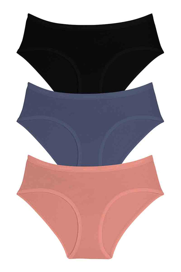 Cotton Hipster Brief Solid Pack of 3 S / Assorted - amanté Panty