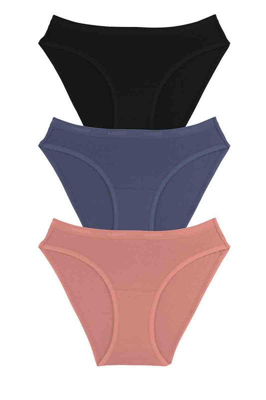 Cotton Bikini Briefs Solid Pack of 3 S / Assorted - amanté Panty