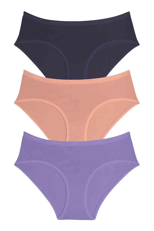 Cotton Hipster Brief Solid Pack of 3 S / Assorted - amanté Panty