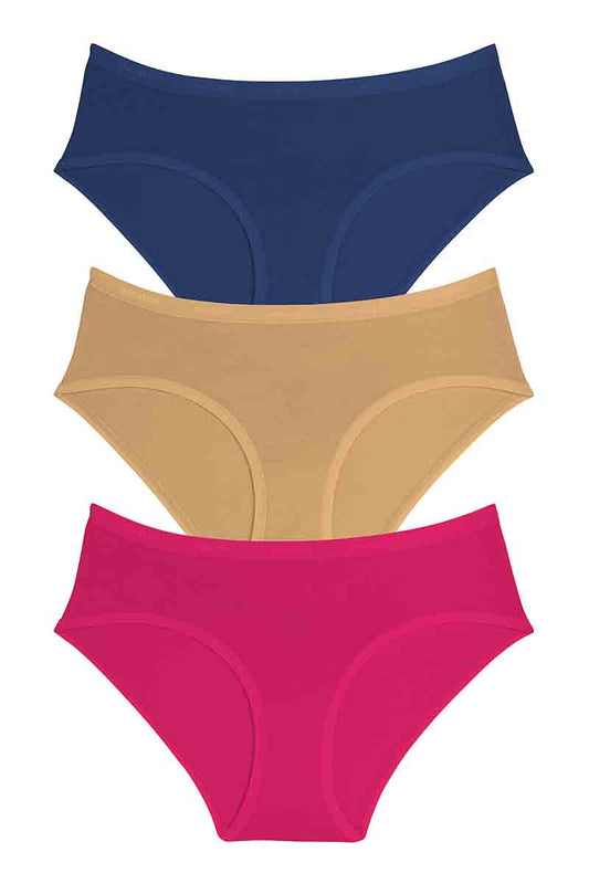 Cotton Hipster Brief Solid Pack of 3 S / Assorted - amanté Panty