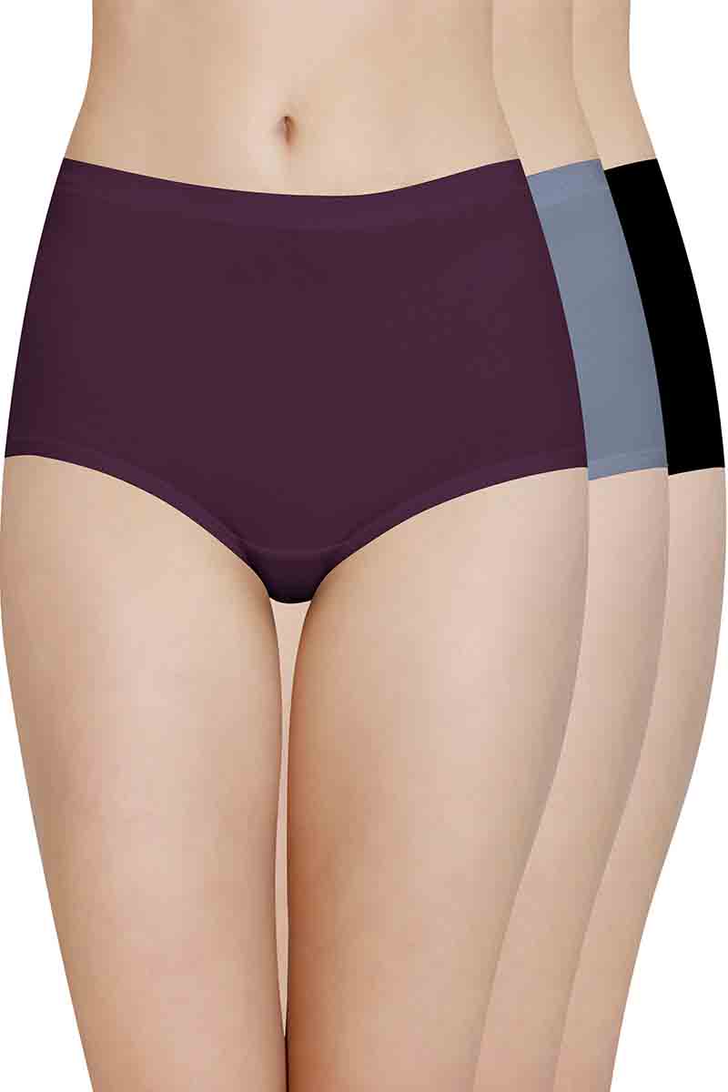 Cotton Full-Brief Solid Pack of 3 S / Assorted - amanté Panty Pack