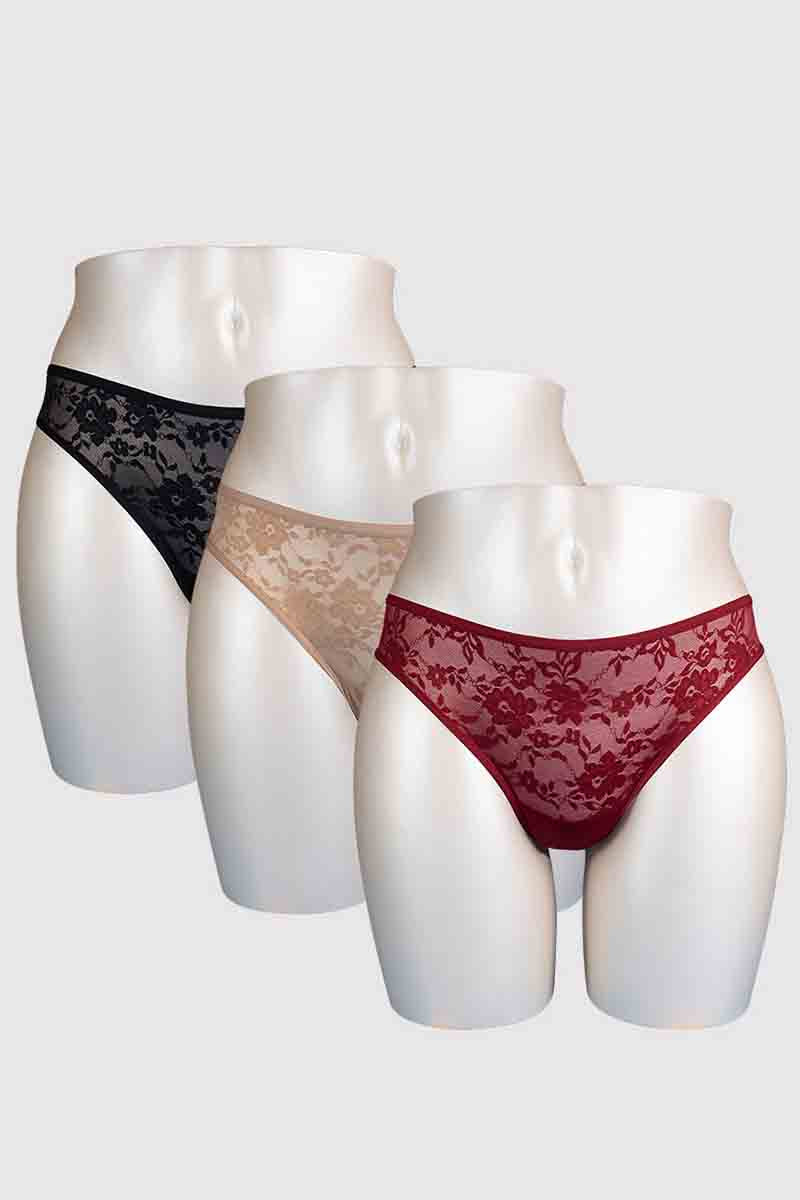 Lace Thong (Pack of 3) S / Combo 03 - amanté Panty Pack - Image 1 of 2