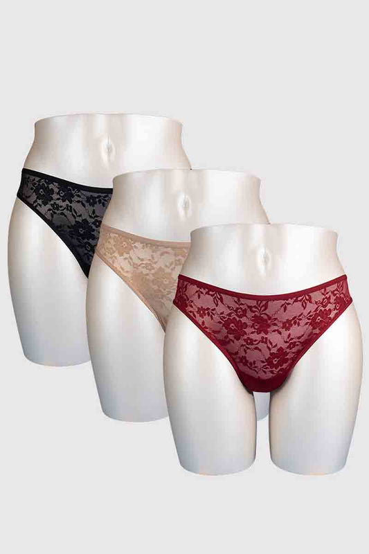 Lace Thong (Pack of 3) S / Combo 03 - amanté Panty Pack