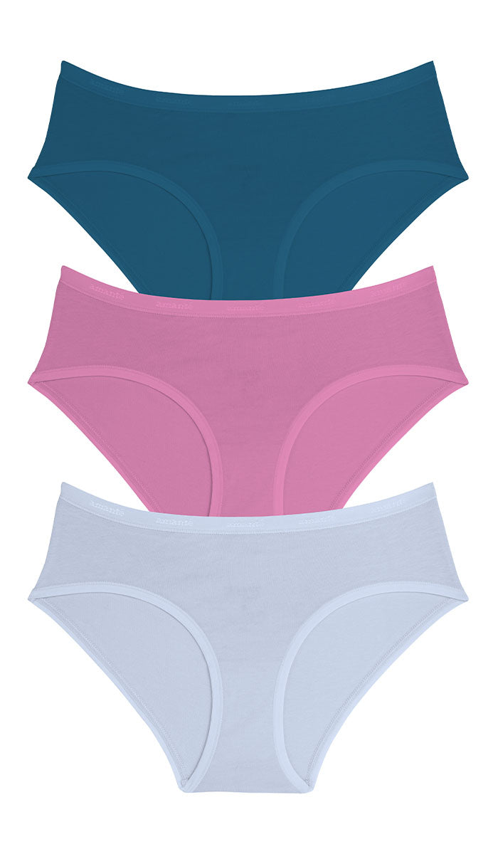 Cotton Hipster Brief Solid Pack of 3 - amanté Panty Pack