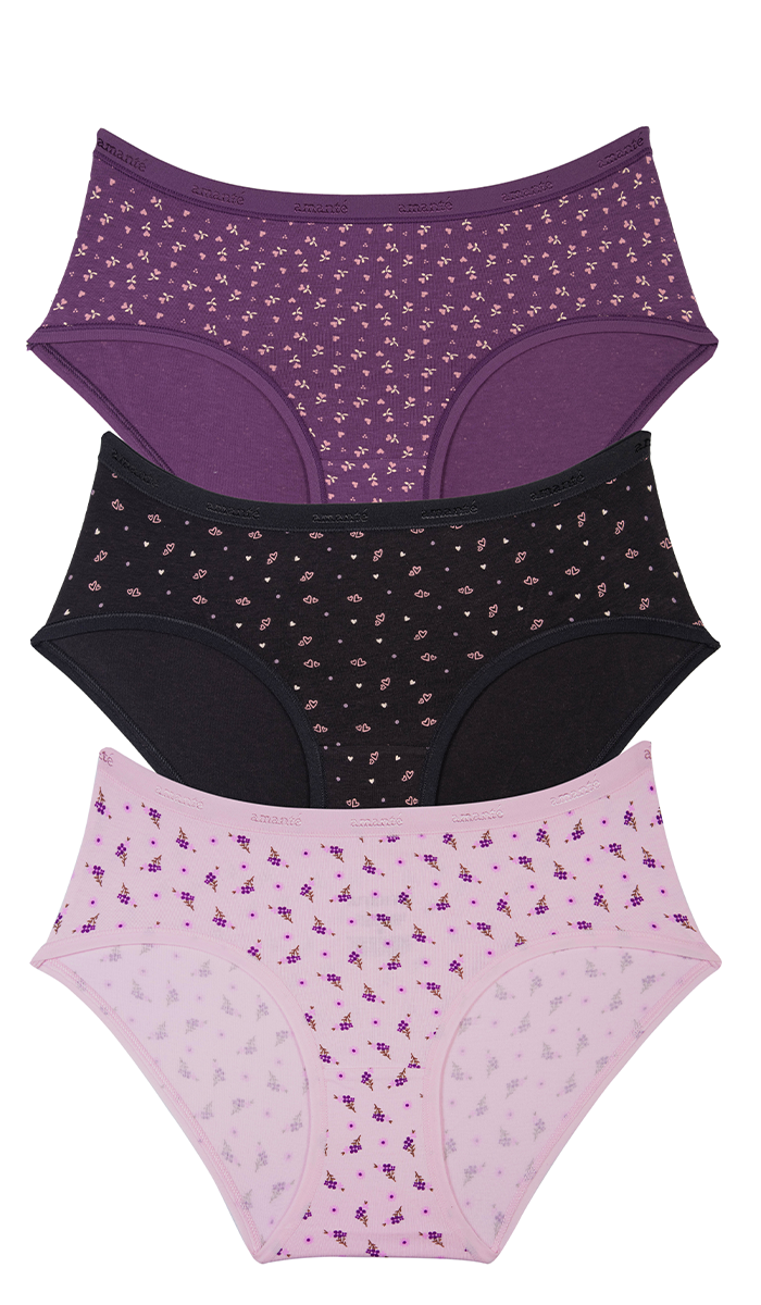 Cotton Hipster Brief Print Pack of 3 S / C781 - amanté Panty Pack - Image 1 of 1