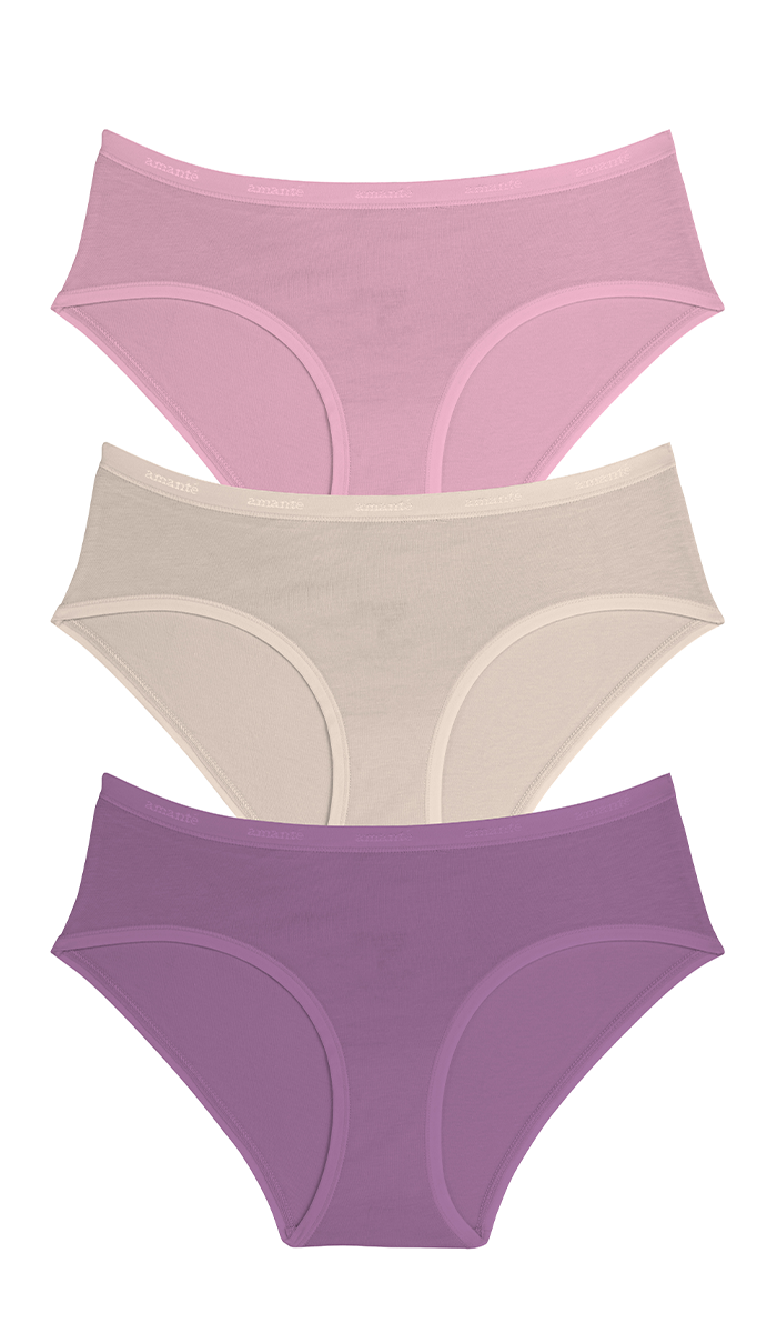 Cotton Hipster Brief Solid Pack of 3 S / C761 - amanté Panty Pack - Image 1 of 1