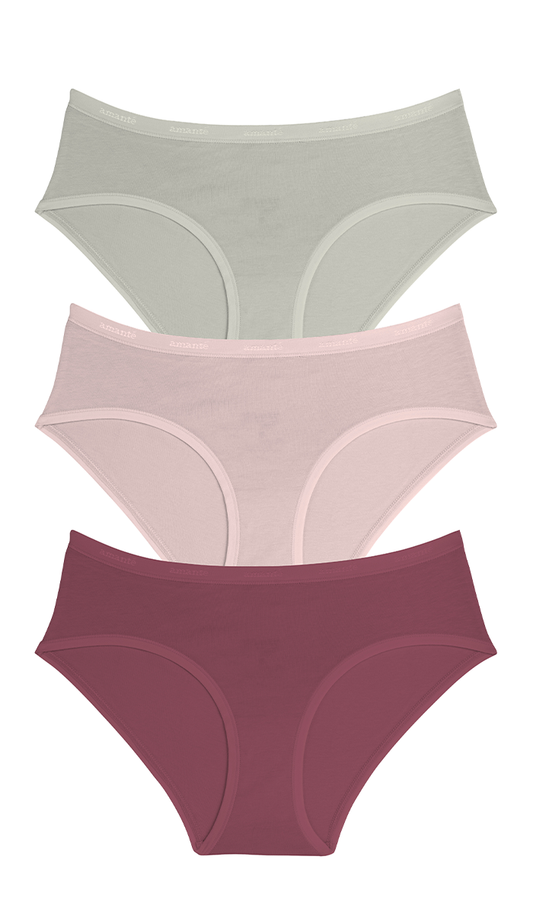 Cotton Hipster Brief Solid Pack of 3 S / C759 - amanté Panty Pack
