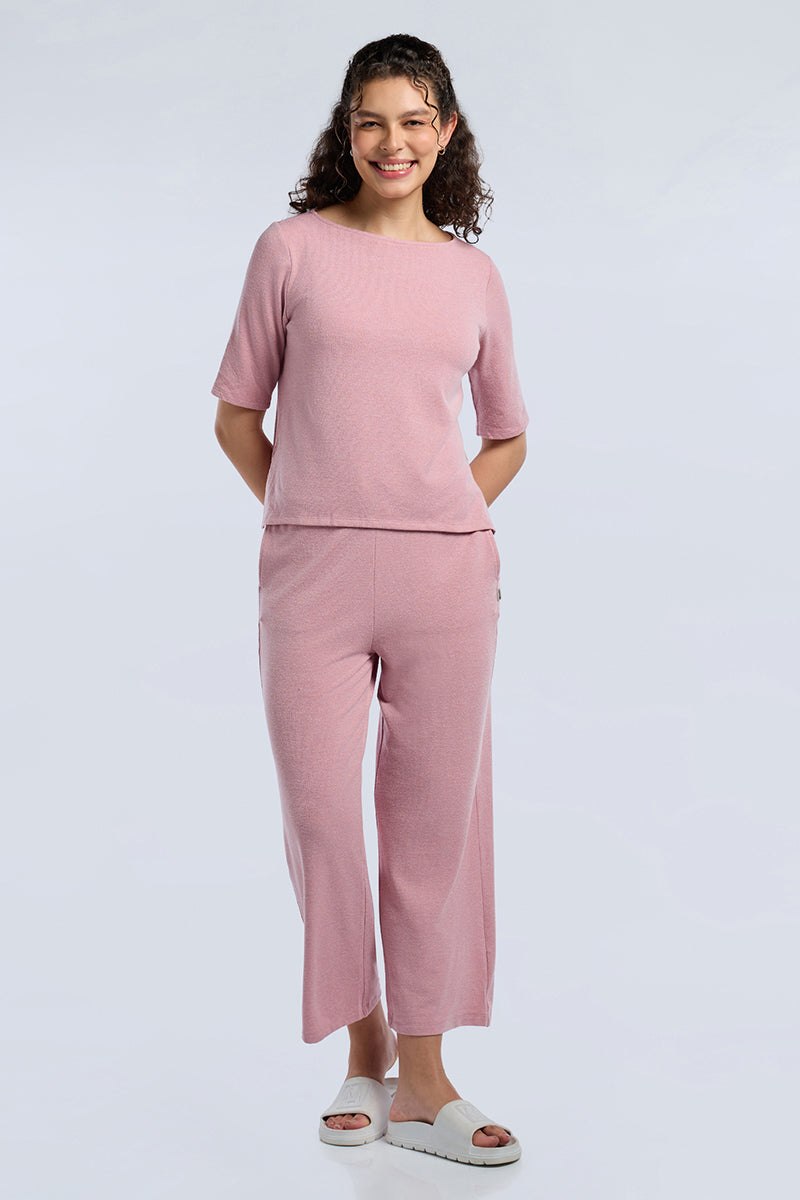 Texured Lounge Set S / Dusk Pink - amanté Sleep