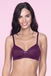 Smooth Charm Non-Wired Bra 32B / Violet - amanté Bra thumbnail 2