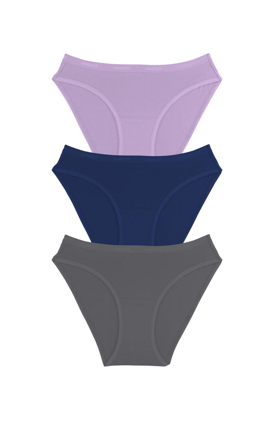 Cotton Bikini Brief Solid Pack Of 3 XS / C0011 - amanté Panty