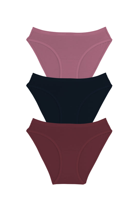 Cotton Bikini Brief Solid Pack Of 3 XS / C0012 - amanté Panty