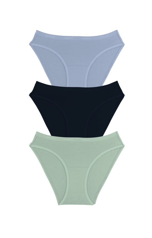 Cotton Bikini Brief Solid Pack Of 3 XS / C0015 - amanté Panty