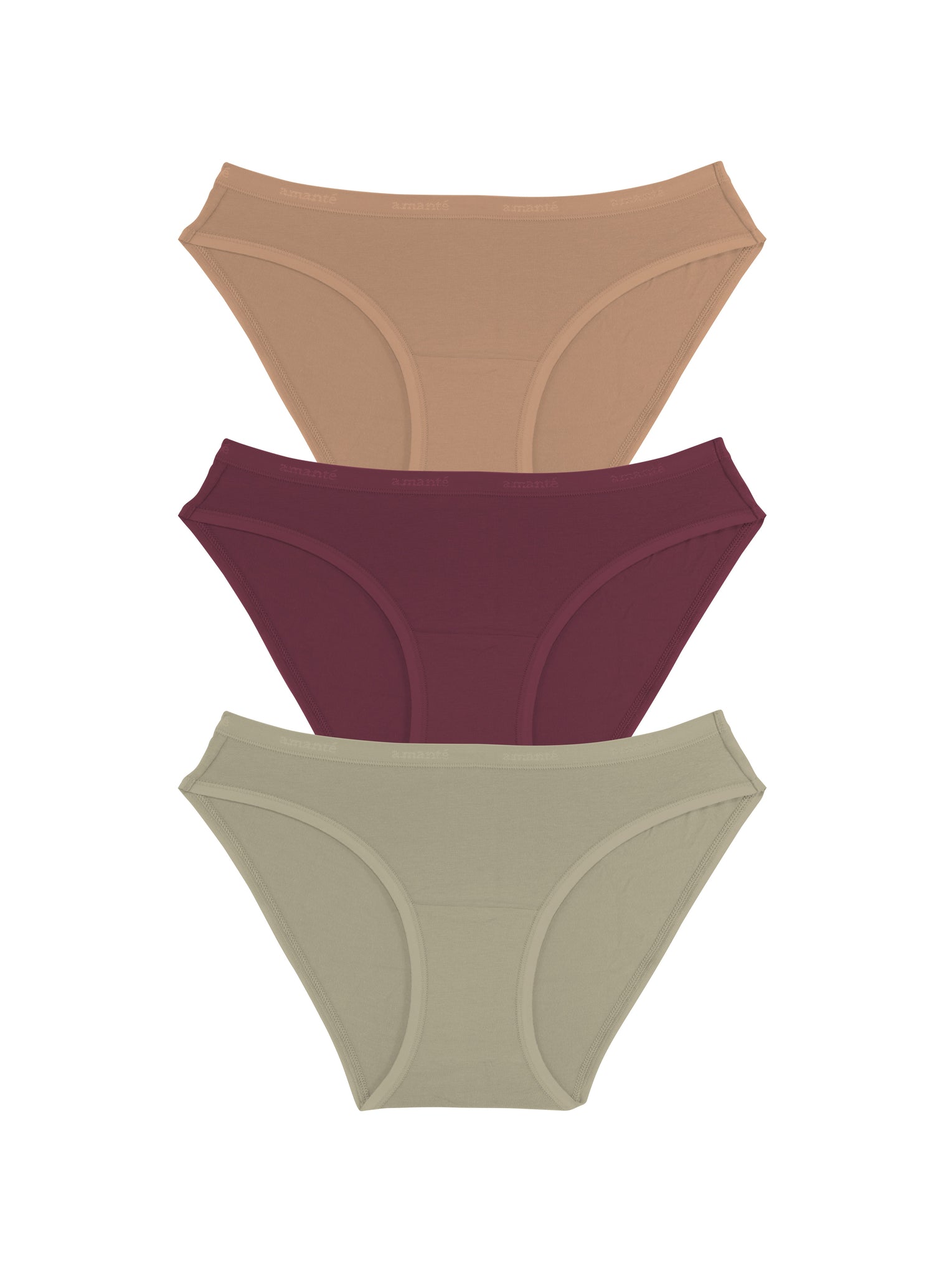 Cotton Bikini Brief Solid Pack Of 3 XS / C016 - amanté Panty - Image 1 of 1