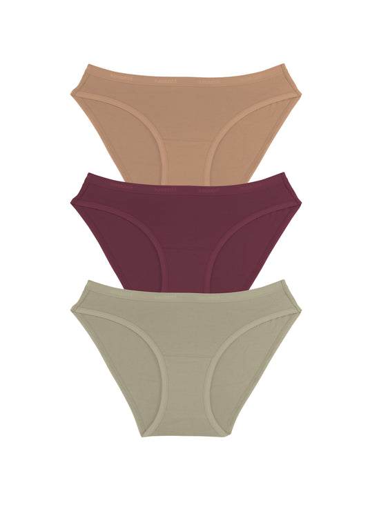 Cotton Bikini Brief Solid Pack Of 3 XS / C016 - amanté Panty