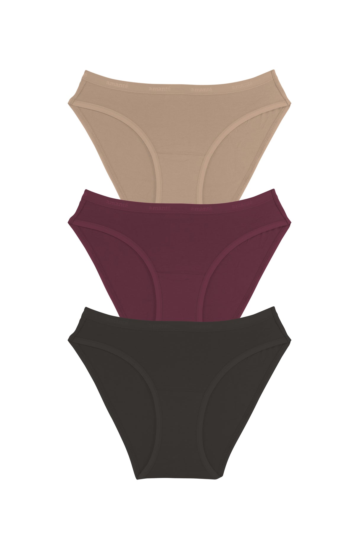 Cotton Bikini Brief Solid Pack Of 3 XS / C0022 - amanté Panty - Image 1 of 1