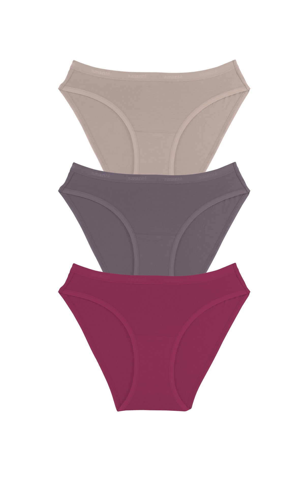 Cotton Bikini Brief Solid Pack Of 3 XS / C0026 - amanté Panty - Image 1 of 1