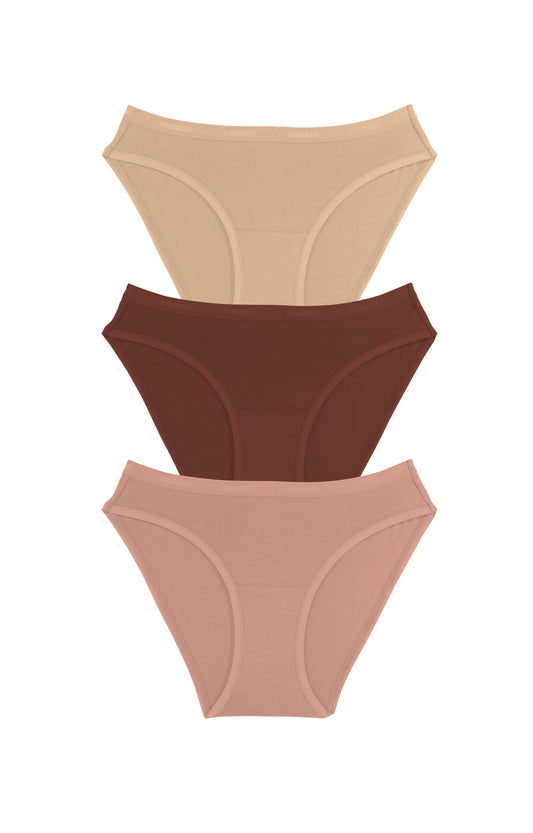 Cotton Bikini Brief Solid Pack of 3 - amanté Panty