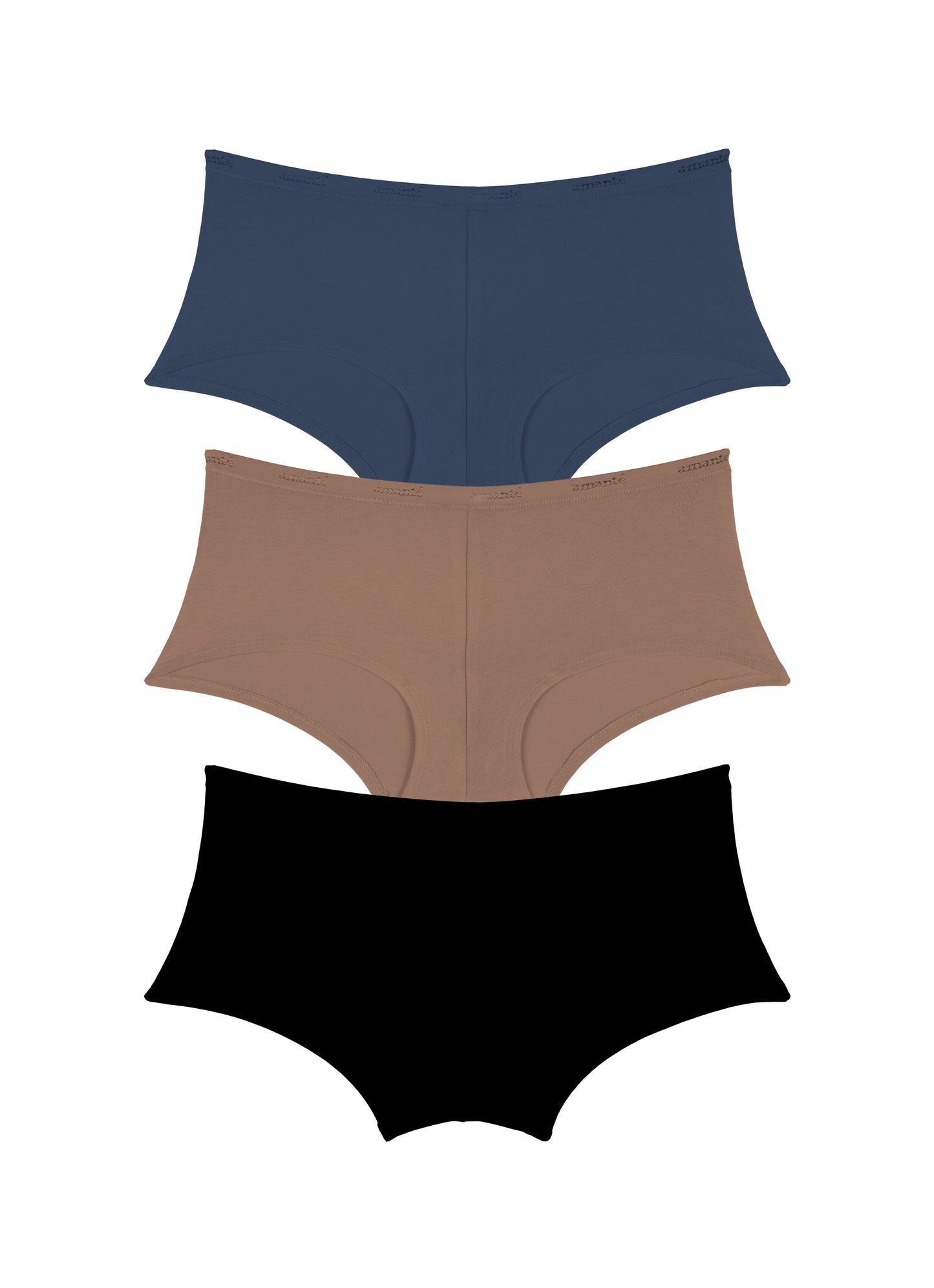 Cotton Boyshort Brief Solid Pack Of 3 XS / C017 - amanté Panty