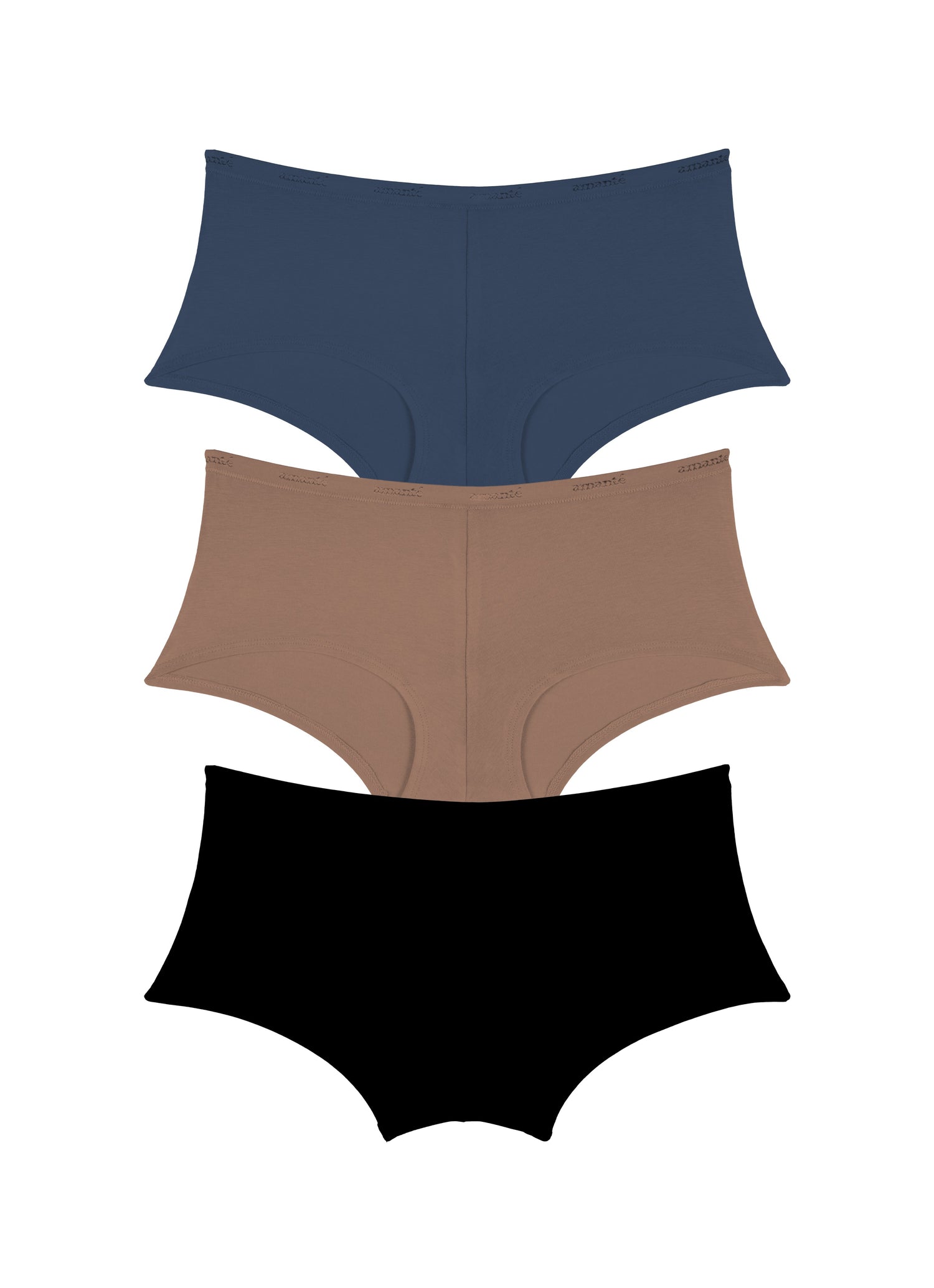 Cotton Boyshort Brief Solid Pack Of 3 XS / C017 - amanté Panty - Image 1 of 1