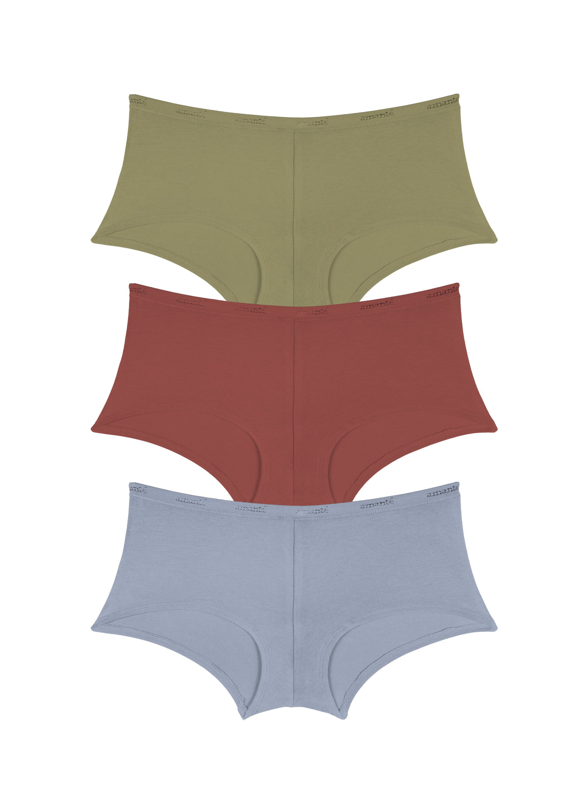 Cotton Boyshort Brief Solid Pack Of 3 XS / C0024 - amanté Panty - Image 1 of 1